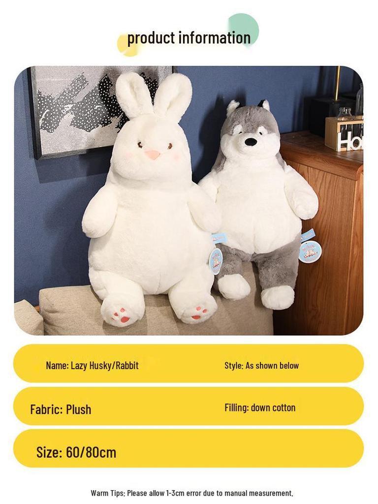 Cute White Rabbit Plush Toy - Pillow and Bedtime Doll Gift for Girls