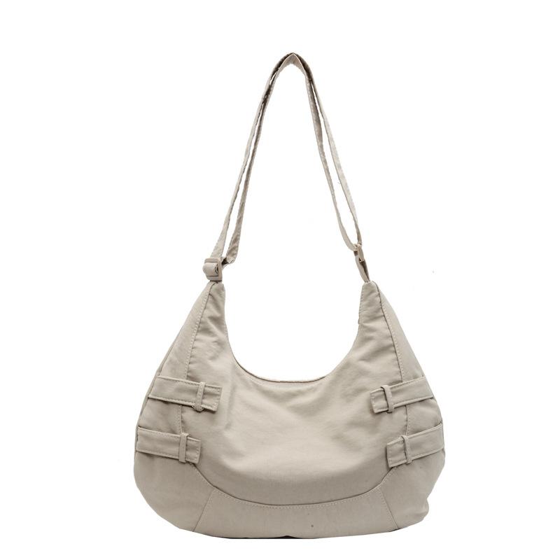 New Crescent Dumpling Bag Large Capacity Casual Solid Color Shoulder Bag Commuting To Work Trendy Messenger Bag