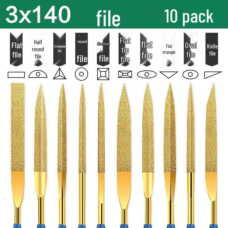Kaying Diamond and Titanium-Plated File Set