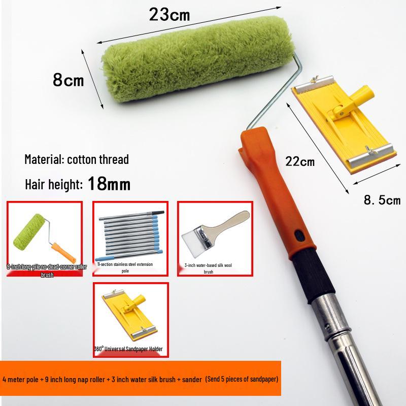 Adjustable Stainless Steel Telescopic Handle Waterproof Paint Roller Brush