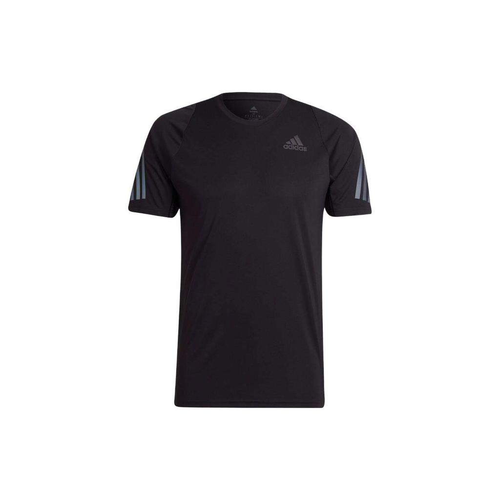 Adidas Crew Neck Short Sleeve Solid T-Shirt With Print Men Tops Black HE2474
