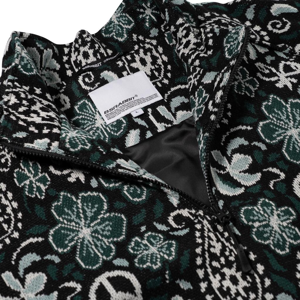 Bsrabbit Paisley Piece Jacquard Anorak Jacket Khaki