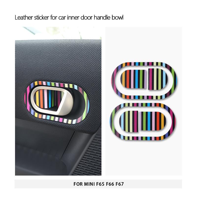 2pcs/4pcs For Mini Cooper F65 F66 F67 2024 2025 Car Inner Door Handle Bowl Trim Decoration Stickers Interior Car Accessories