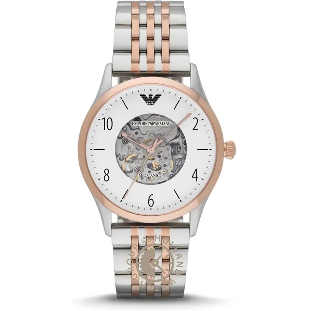 

Emporio Armani Historical Collection White Bicolor Rose Metal Men s Mechanical Automatic Watch AR1921 белый