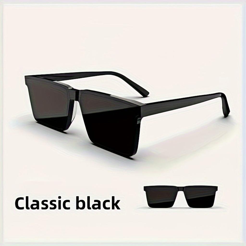 Classic Large Square Frame Fashion Glasses Universal Shades For Men And Women Lens With Protective Films Essentials For Small Fa