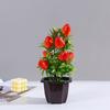 Strawberry Orange Tree Artificial Fruit Plant Potted  Indoor Office Table Decor
