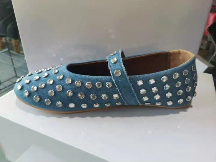 

«Шикарные женские балетки с круглым носком и металлической пряжкой»: Универсальный европейский и американский стиль 42 королевский синий