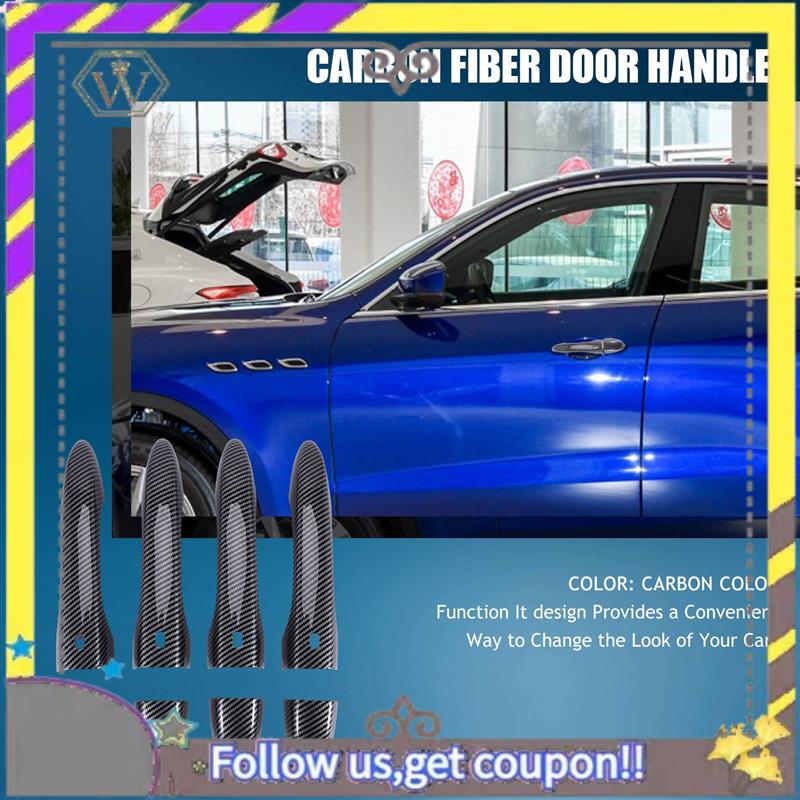 ABXV-Carbon Fiber Outer Door Handle Cover Trim Decoration For Maserati Levante 2016 2017 2018 Ghibli 2014-2018 Quattroporte 2013 carbon color