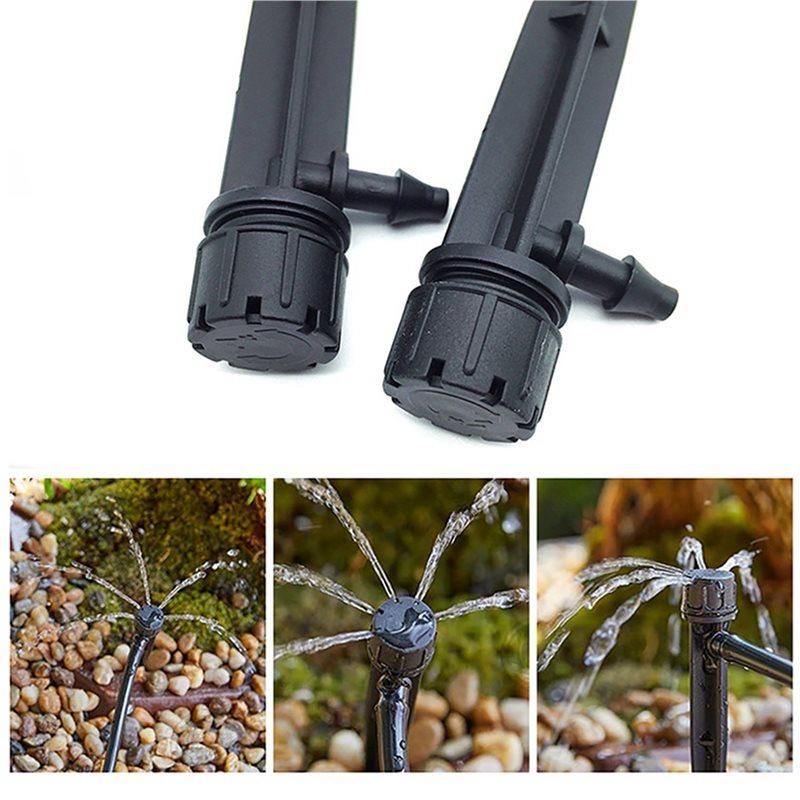 ABKP-100Pcs Adjustable 8 Hole Spiked Dripper Gardening Sprinkler Irrigation Staked Emitters Garden Greenhouse Watering Device