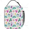Skates Game Theme Insulated Lunch Bag for Women Men Diamond Mobile Phone Reusable Lunch Box Cooler Bag for Office Picnic