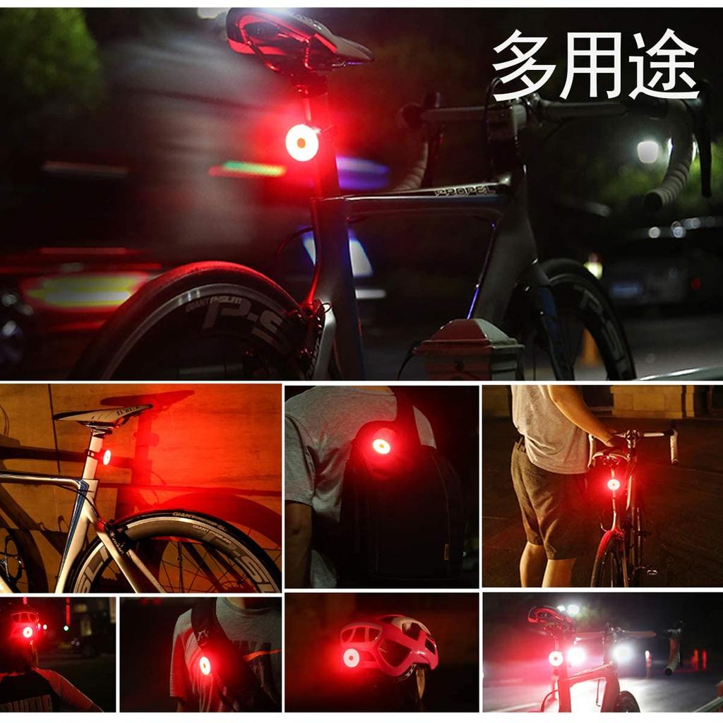 Ziyue Safety Bicycle USB 4 Lighting Rear Light Light, Taillight, Rechargeable, High-Brightness LED, Waterproof, Modes, (Y-Round Taillight)