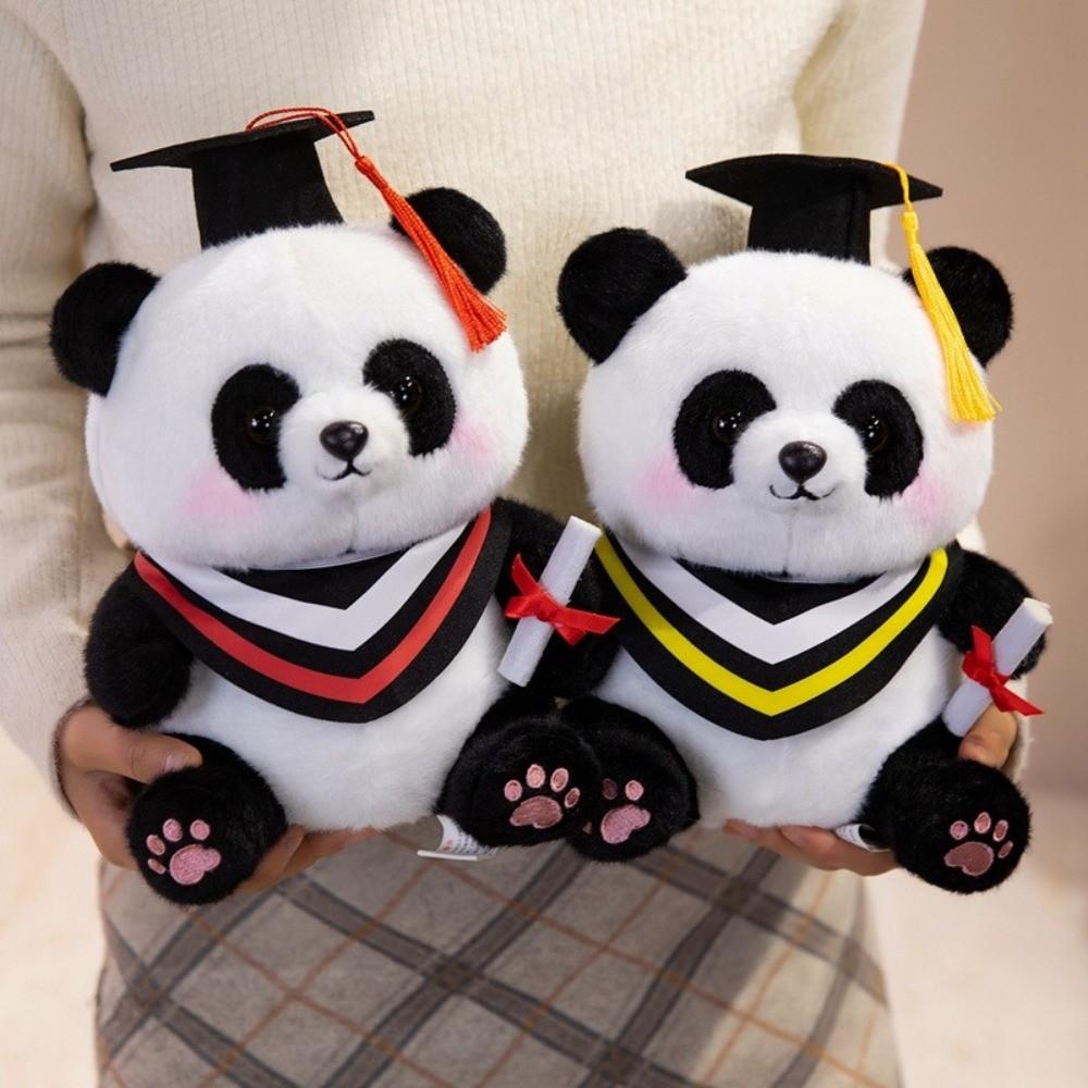 Soft Stuffed Animal Toy Cute Plush Panda Ornaments Kawaii Panda Doll  Graduation Season