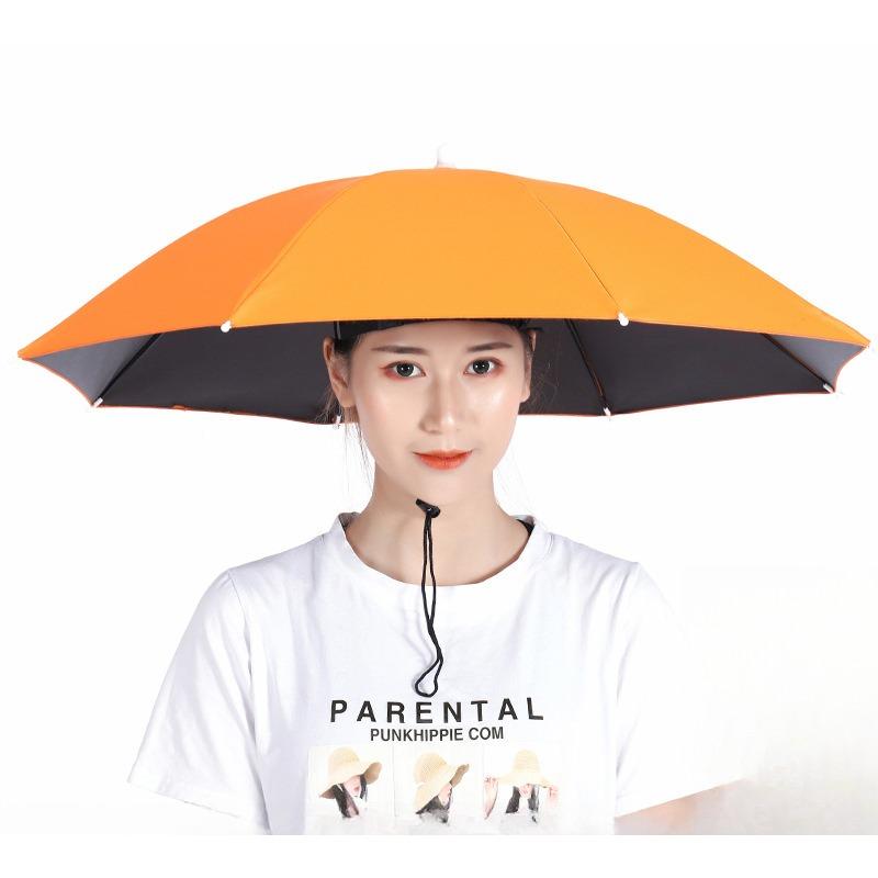 1pc/ 2pcs Drooping Fishing Hat Umbrella,  Adult Hat Umbrella, Head-wearing Umbrella Men and Women Outdoor Folding Sun Umbrella