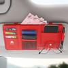 Car Sun Visor Storage Bag PU Leather Multi-Pocket Car Glasses Clip Card Holder Storage Pocket for Citroen C4 C3-XR C5 Aircross