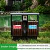 Stainless Steel Outdoor Trash Can: Large Sanitation Bin for Fruit Peels and Waste