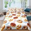 Kawaii Donut Duvet Cover Set Colorful Sweet Doughnut Bedding Set Delicious Dessert Pink Purple Comforter Cover Girls Room Decor