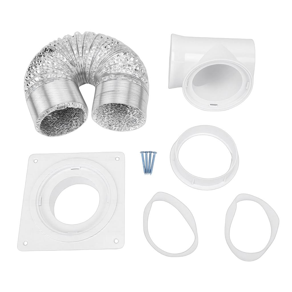 Dryer Vent Wall Plate Elbow Kit 4in 90 Degree All in One Connector Hose Set for Tight Space Secure Seal to Prevent Leaks