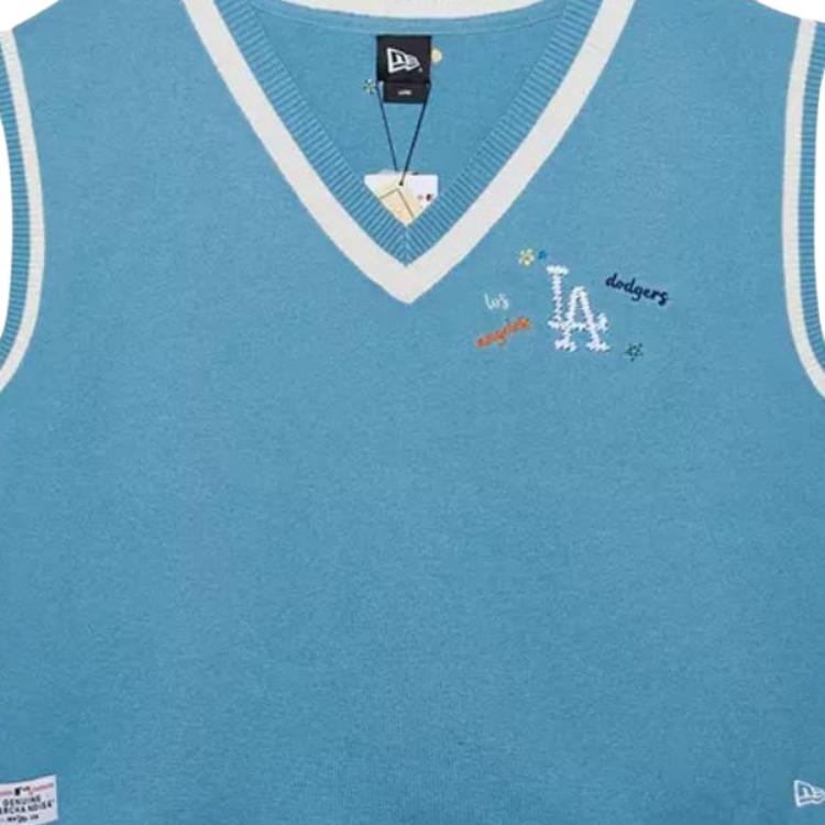 New Era MLB Striped Pullover V-Neck Vest Unisex Vests Light-Blue 13789092