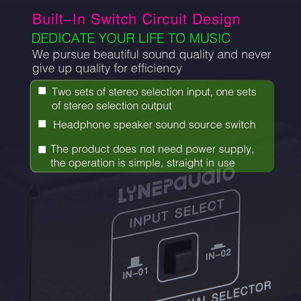 ZEYUAN Audio Switcher 3.5mm 2 In 1 Out 1 In 2 Out AB Switch Stereo Audio Splitter Box Distortion-Free 3.5mm Jack for Switching Between Computer