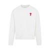 AMIPARIS Ss23 Heart Pattern Jacquard Loose Pullover Round Neck Knitted Long Sleeve Sweater Unisex Sweater White UKS008016-175