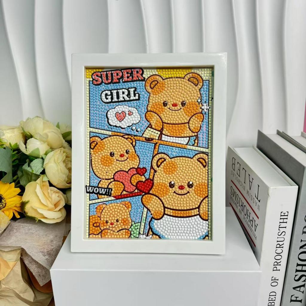 Children'S Diamond Painting Framed Handmade Diy Material Bag Sanrio Diamond Paste Painting Concentration Toy