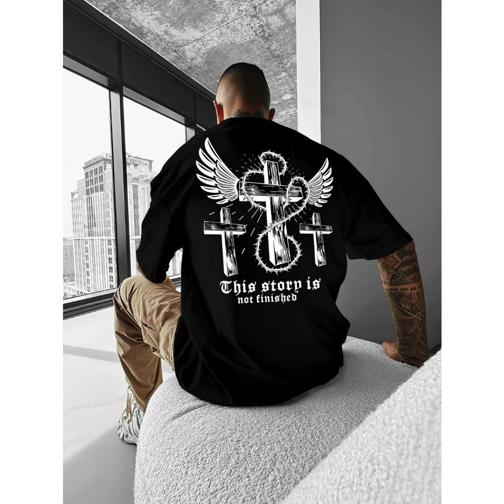 Summer Fashion Letter Cross Print T Shirt Men Short Sleeves Harajuku Street Fashion T-shirt Man Women Summer Tops