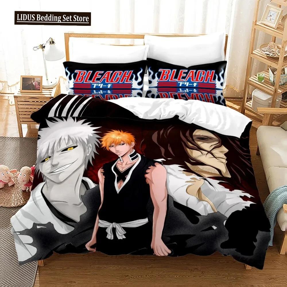 Anime Bleach Kurosaki Ichigo Bedding Set Boys Girls Twin Queen Size Duvet Cover Pillowcase Bed Boys Adult Home Textileextile