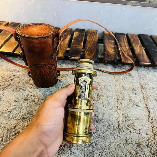 Brass Pirate Telescope Dolland London 1920 With Brown Leather Case 43.18 Cm Wedding Anniversary Christmas Birthday Gift