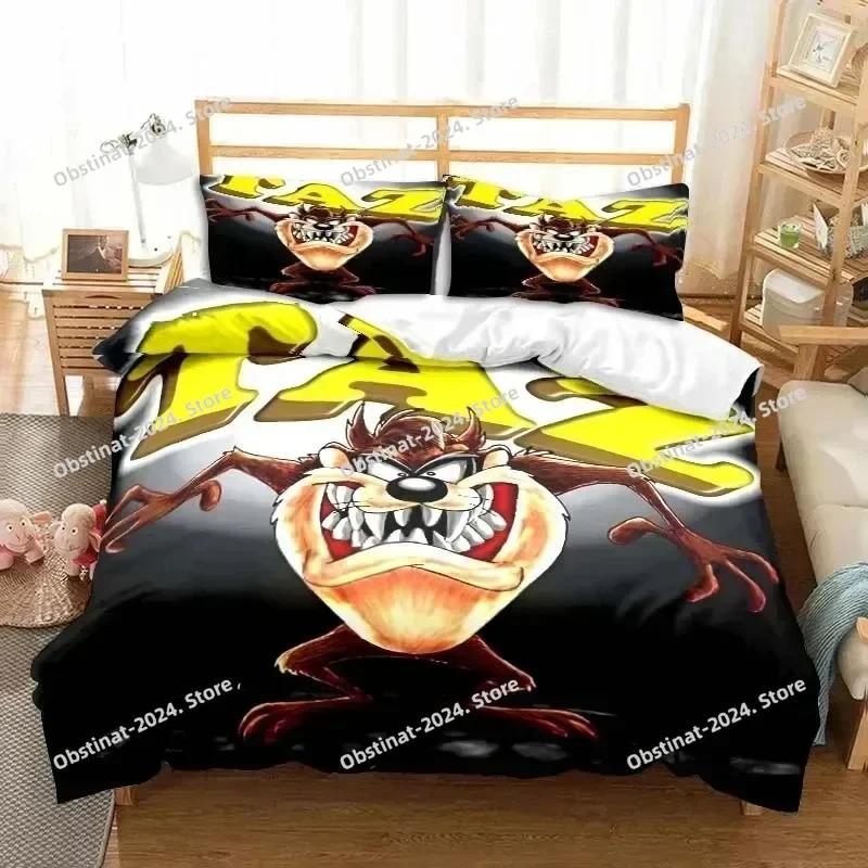 3D Cartoon T-Tasmanian Devil Bedding Set Print Bed Set With Pillowcase Bed Duvet Cover Soft Single Double Queen Super King Size