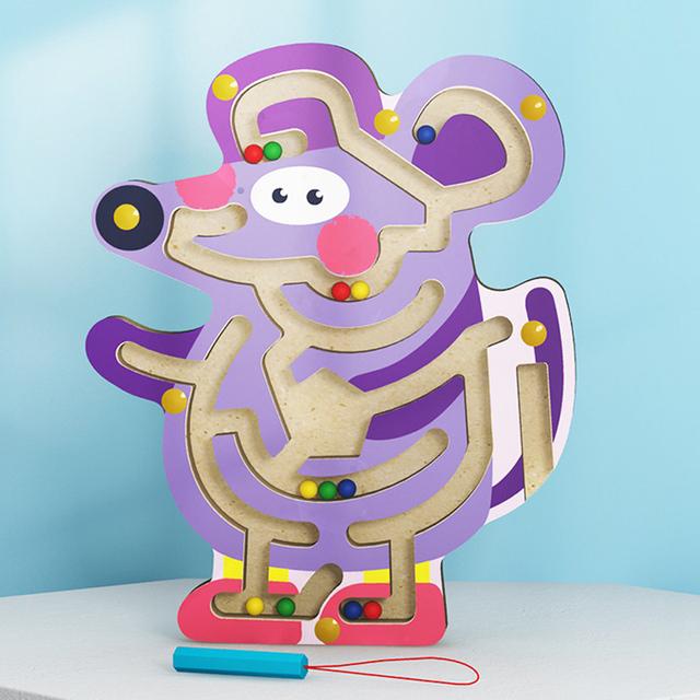 Dzieci Magnetyczny Labirynt Zabawka Dzieci Drewniana Gra Puzzle Zabawka Dzieci Wczesna Edukacyjna Łamigłówka Drewniana Zabawka Intelektualna Układanka Planszowa