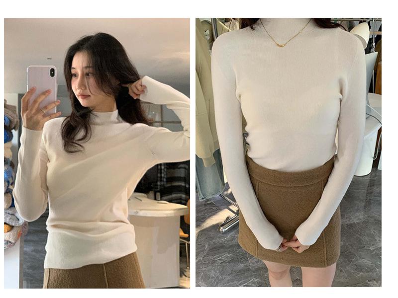 SROOM Seamless Wool Korean Half-High Collar Slim Fit Shirt