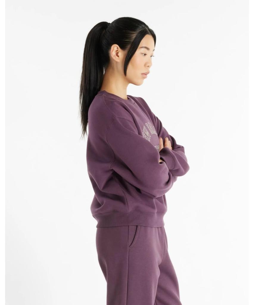 Graphic French Terry Crew PLN [New Balance] Women's (Fleece Lining) (WT43516) (Plum Brown)