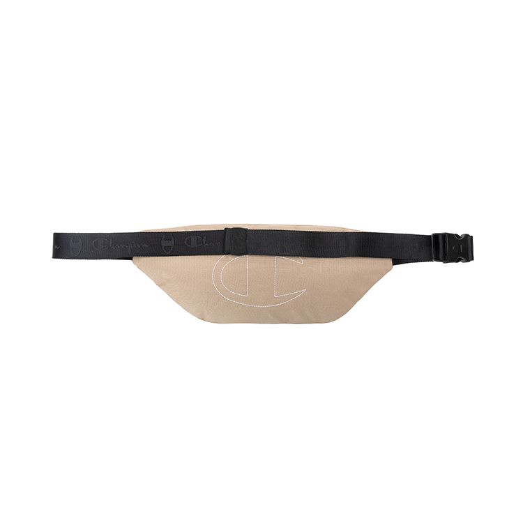 Champion Appliqué Printed Cursive Logo Student Simple Casual Zipper Fabric Waist Bag Unisex Waist Bag Light-Brown U2AACPU37