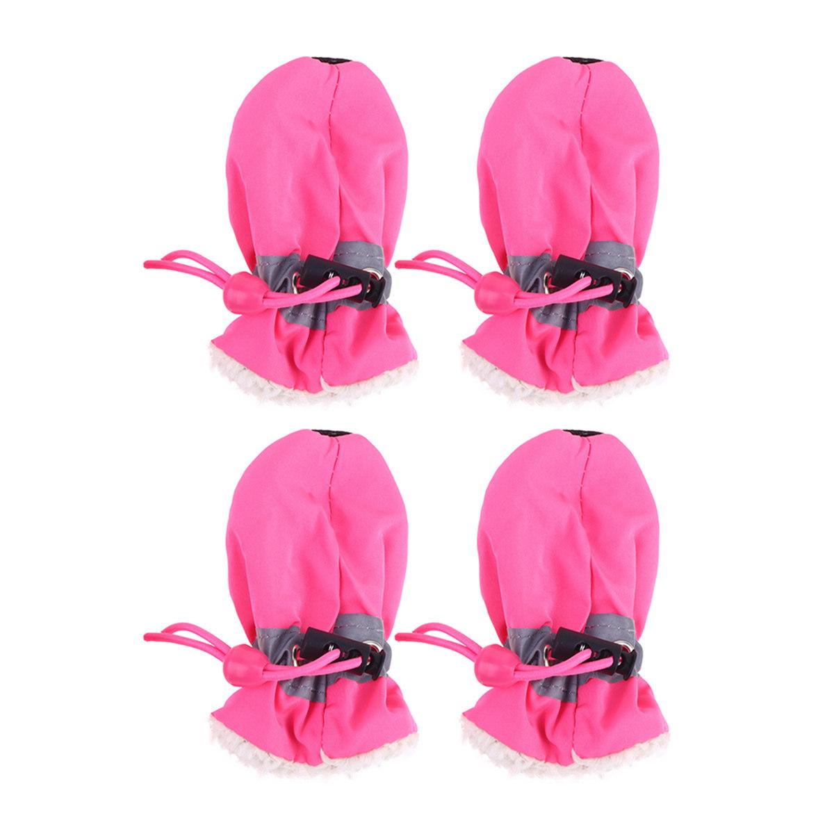 

4Pcs Dog Boots Anti-Slip Soles Pet Shoes for Dogs Outdoor Use Jagged Stones Snow Sand Abrasive Surfaces Dry Pink Size size 2