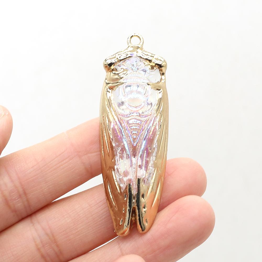 

1 шт. Подвеска из натурального камня, модные подвески-цикады ручной работы для изготовления ювелирных изделий, ожерелья своими руками, декоративные аксессуары для поделок на день рождения, подарки 1Pc/19×55mm