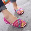 Women Sandals Hot Sale Summer New Candy Color Women Shoes Peep Toe Stappy Beach Sandals Rainbow Jelly Shoes Woman Flats