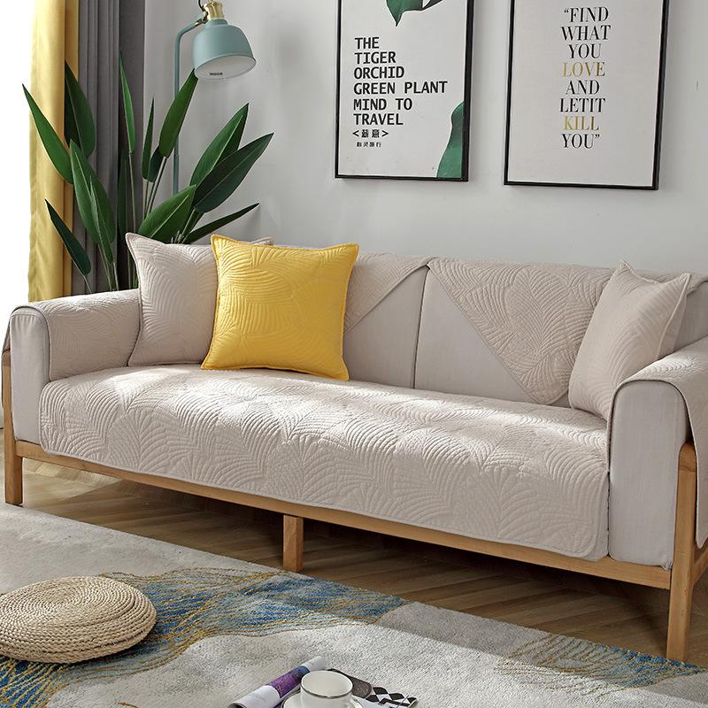 

Four Seasons Universal Sofa Cushion Pure Cotton Fabric Cushion Nordic Simple Modern Non-Slip Solid Wood Sofa Set Cotton Cover Towel 70*70cm