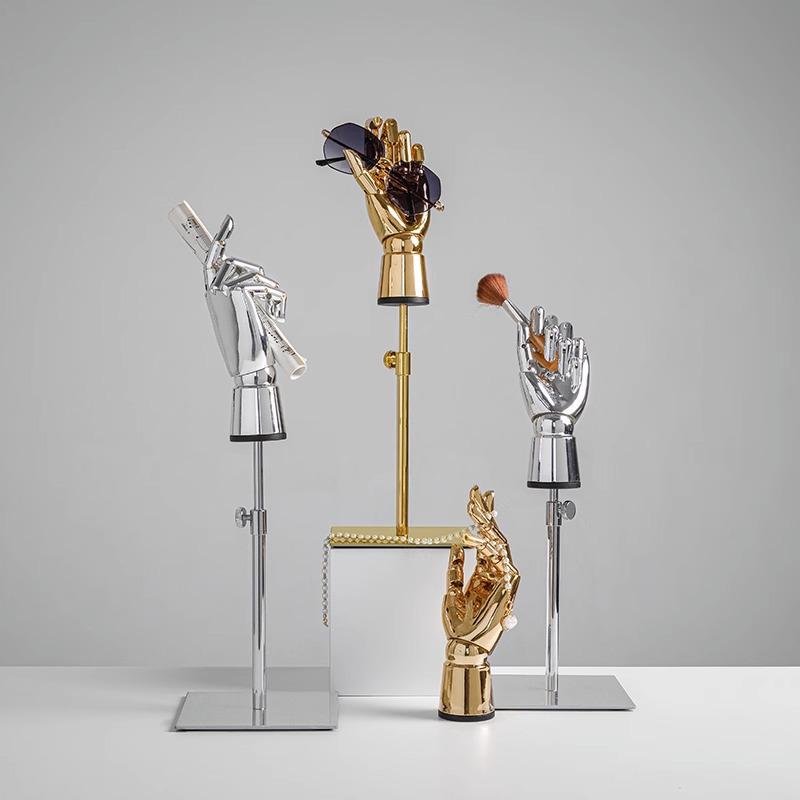 Electroplated Jewelry Display Stand: Mannequin Hand for Clothing Store Window, Glove Rack, and Ornament Display