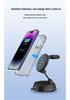 15W Magnetic Wireless Car Charger & Foldable Phone Holder with Suction Cup for Apple Devices