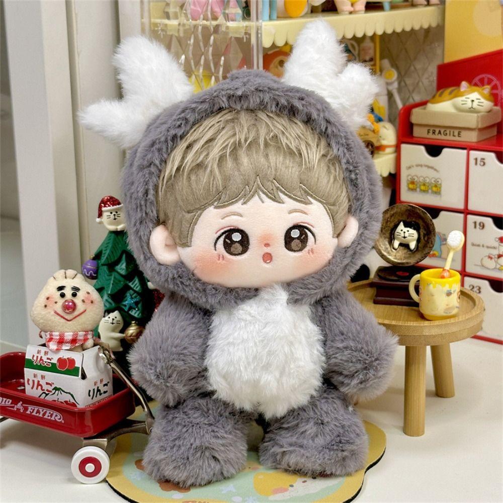 Mini Idol Doll Outfit Cartoon Doll Overall Suit Cute Cotton Doll Clothes for 10cm/20cm Cotton Doll