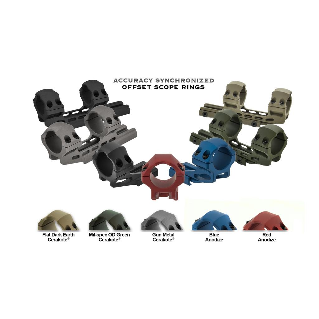 UTG ACCU-SYNC 1in High Profile 50mm Offset Picatinny Rings Black[AIR12250]