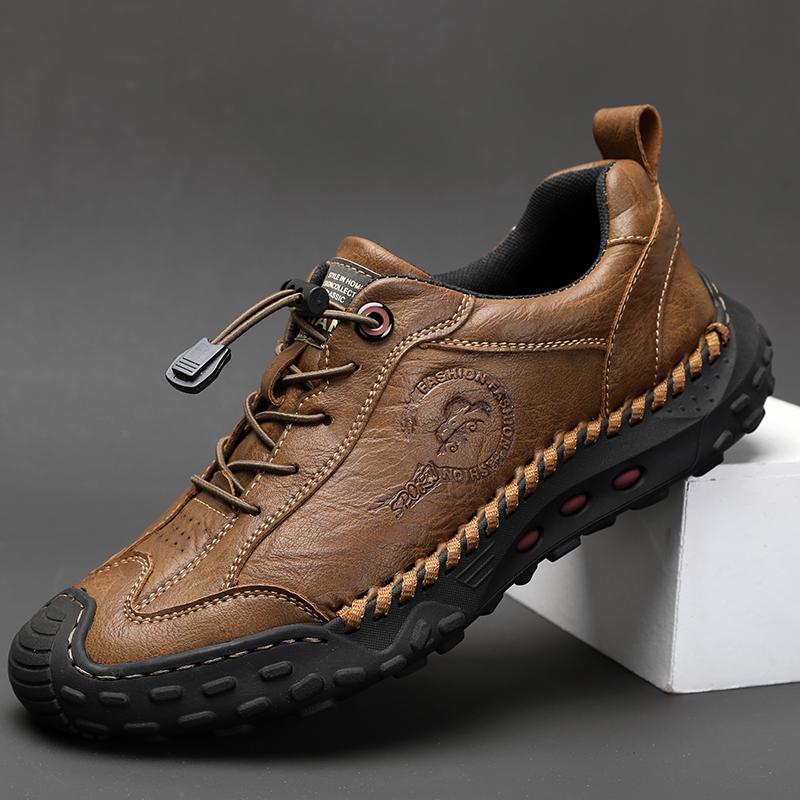 Retro Cow Leather Shoes Men Loafers Handmade Casual Leather Shoes Moccasins Men Flats Shoes
