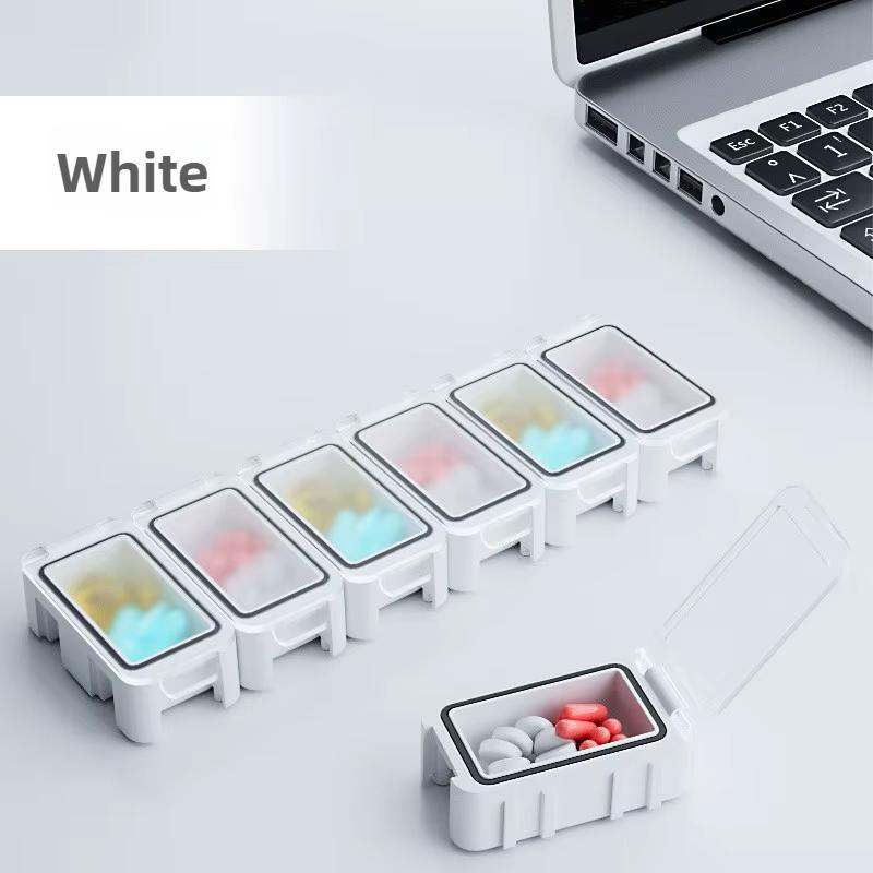

Extra Large Pill Organizer Weekly Waterproof 7-Day Compartments Case for Medicine Vitamin Travel Pills Tablets Storage Container белый