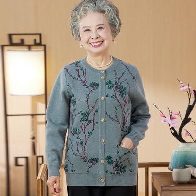 Mütter stricken Mäntel, Kleidung für alte Leute, Omas Frühlingspullover, Strickjacken, lockere Damenbekleidung für Frühling und Herbst.