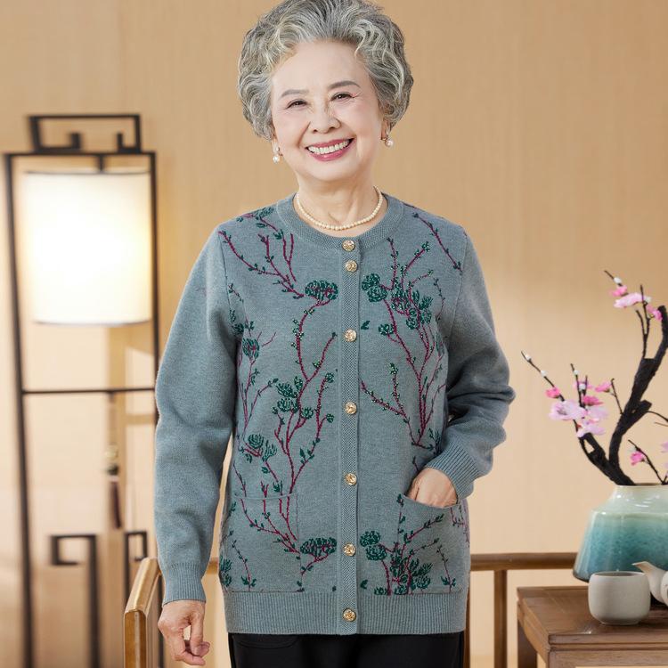 Mothers Knit Coats, Old People's Clothes, Grandma's Spring Sweaters, Cardigans, Loose Spring and Autumn Women.