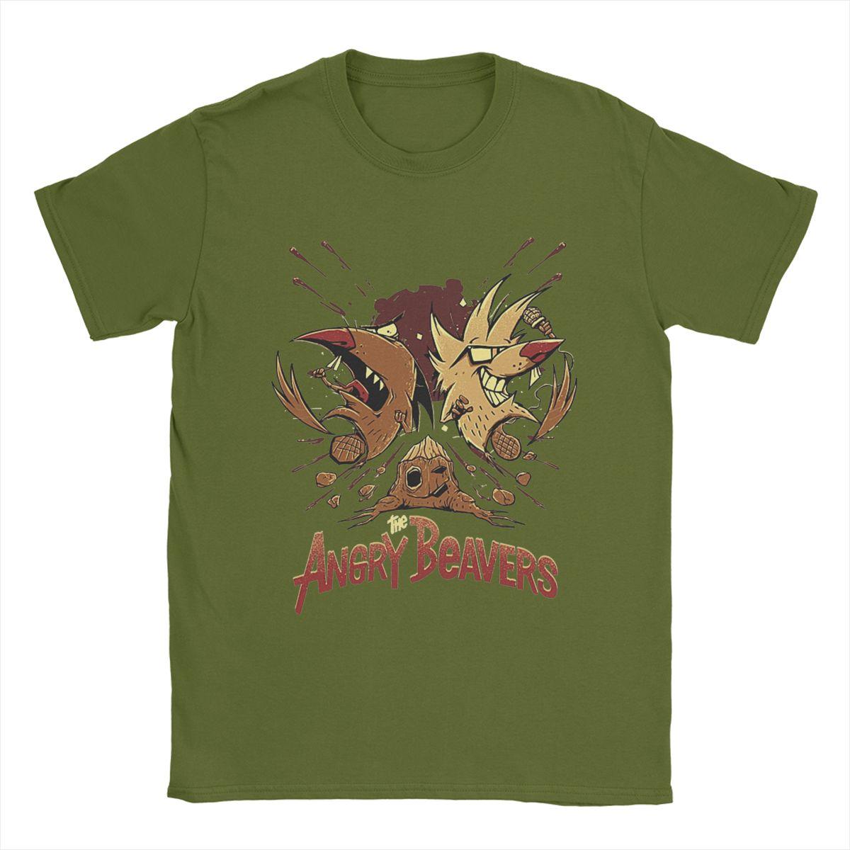 

Men s T-Shirts Angry Beavers Funny Cotton Tees Short Sleeve T Shirts Round Collar Tops Summer 4XL