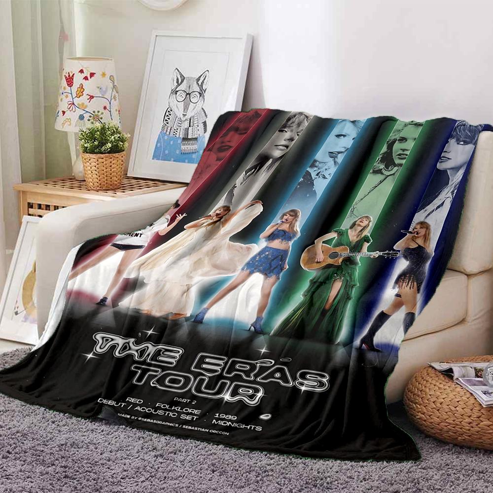 Eras Tour Poster Blanket Soft Throw Blanket For Home Bedroom Bed Sofa Travel Office Solid Christmas Blanket