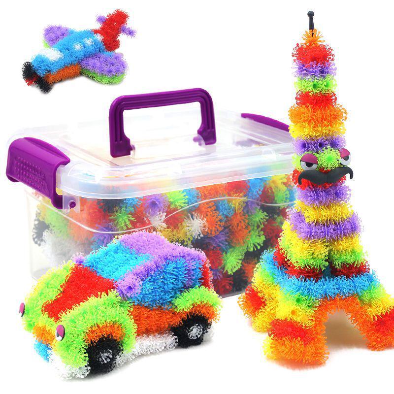 Fluffy Pom-Pom DIY Assembly Double Hook Squeeze Ball Educational Toy