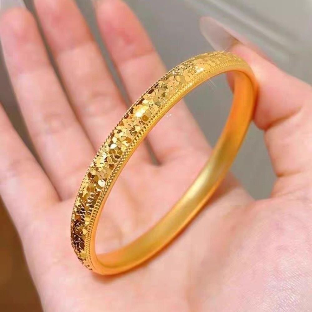 Holographic Ice Breaker Gold Bracelets Elegant Shiny Cuff Jewelry Starry Golden Bangles  Wedding