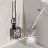 Bathroom Cleaning Brush Wall Mounted Non Perforated Suction Cup Toilet Brush Long Handle Glacier Patterned Bathroom Supplies